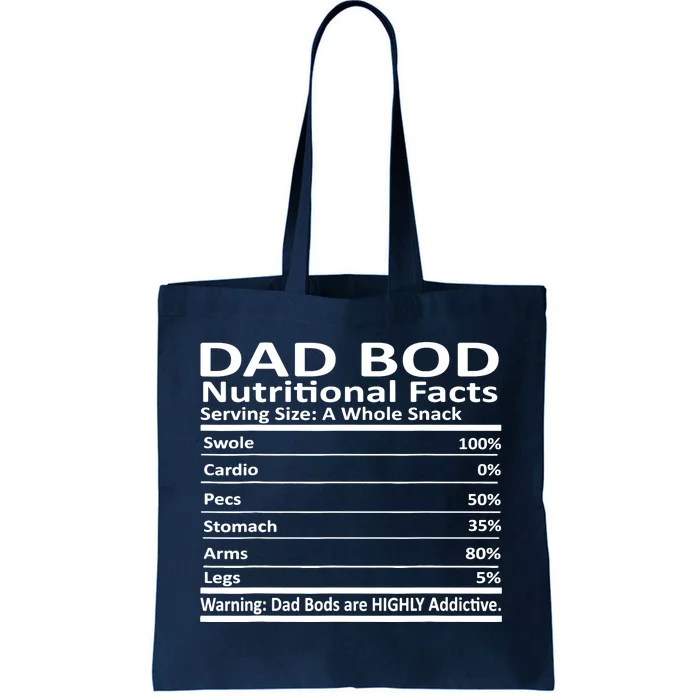 Dad Bod Nutritional Facts Funny Father Tote Bag