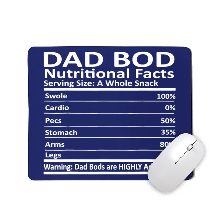 Dad Bod Nutritional Facts Funny Father Mousepad