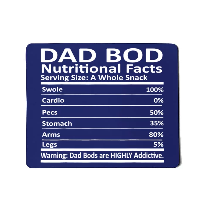 Dad Bod Nutritional Facts Funny Father Mousepad