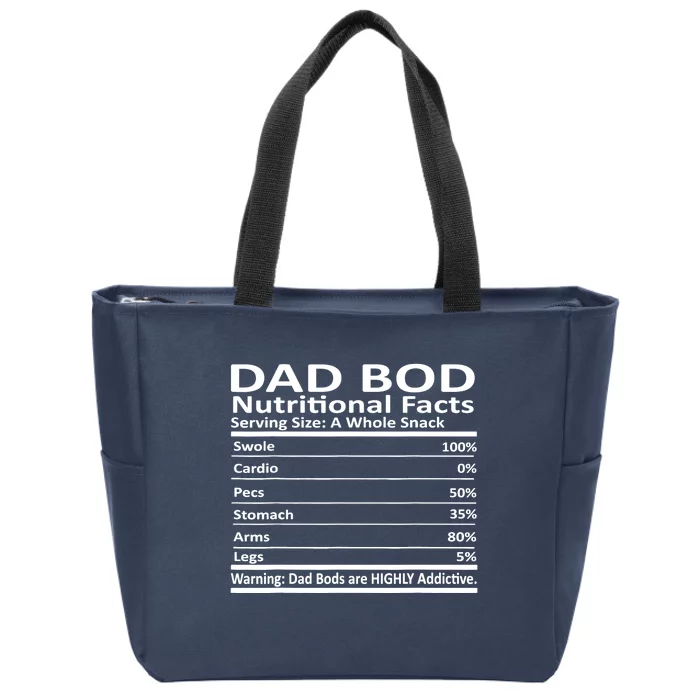 Dad Bod Nutritional Facts Funny Father Zip Tote Bag