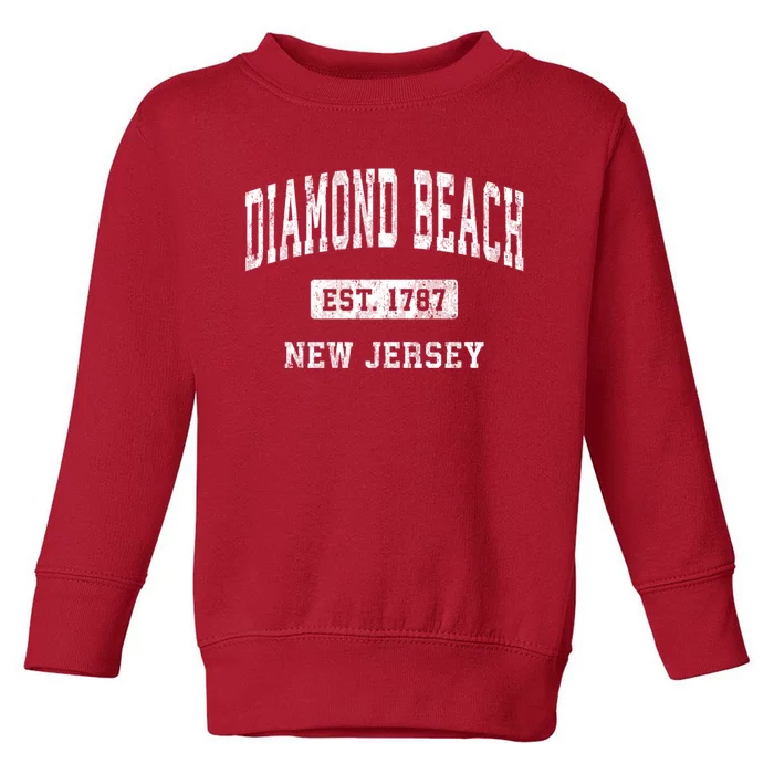 Diamond Beach New Jersey Nj Vintage Athletic Sports Toddler Sweatshirt