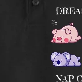 Dream Big Nap Often Funny Animal Dry Zone Grid Performance Polo