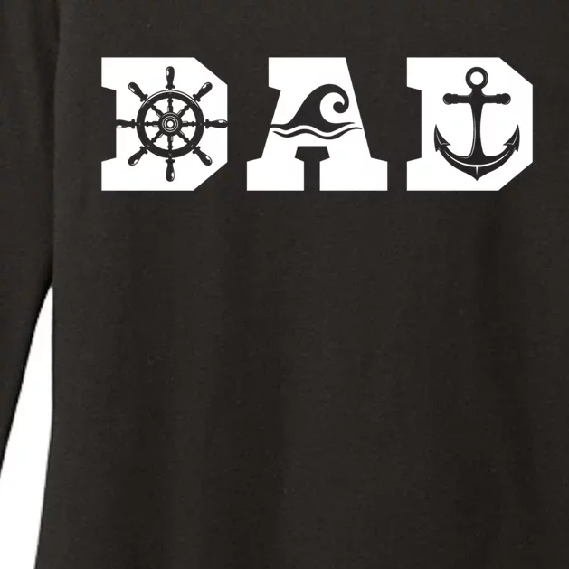 Dad Boater Nautical Father Sailor Boat Captain Boating Gift Womens CVC Long Sleeve Shirt