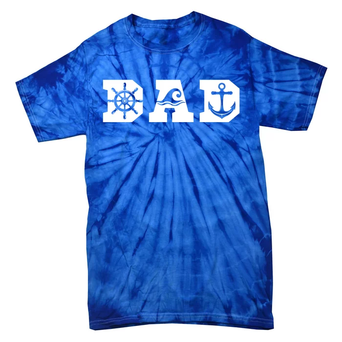 Dad Boater Nautical Father Sailor Boat Captain Boating Gift Tie-Dye T-Shirt