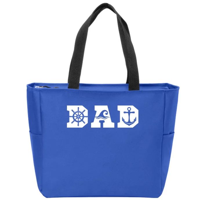 Dad Boater Nautical Father Sailor Boat Captain Boating Gift Zip Tote Bag