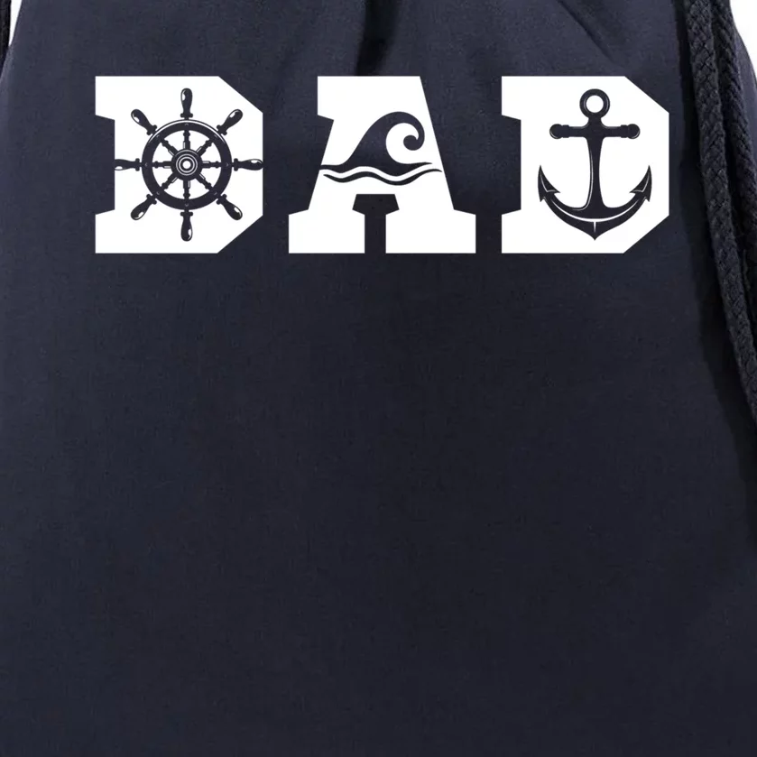 Dad Boater Nautical Father Sailor Boat Captain Boating Gift Drawstring Bag