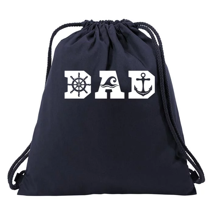 Dad Boater Nautical Father Sailor Boat Captain Boating Gift Drawstring Bag