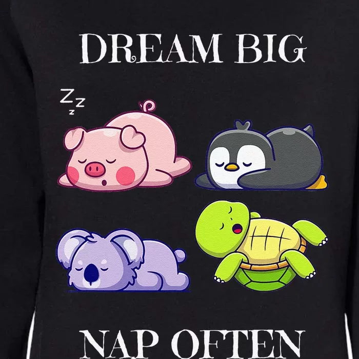 Dream Big Nap Often Animal Womens California Wash Sweatshirt