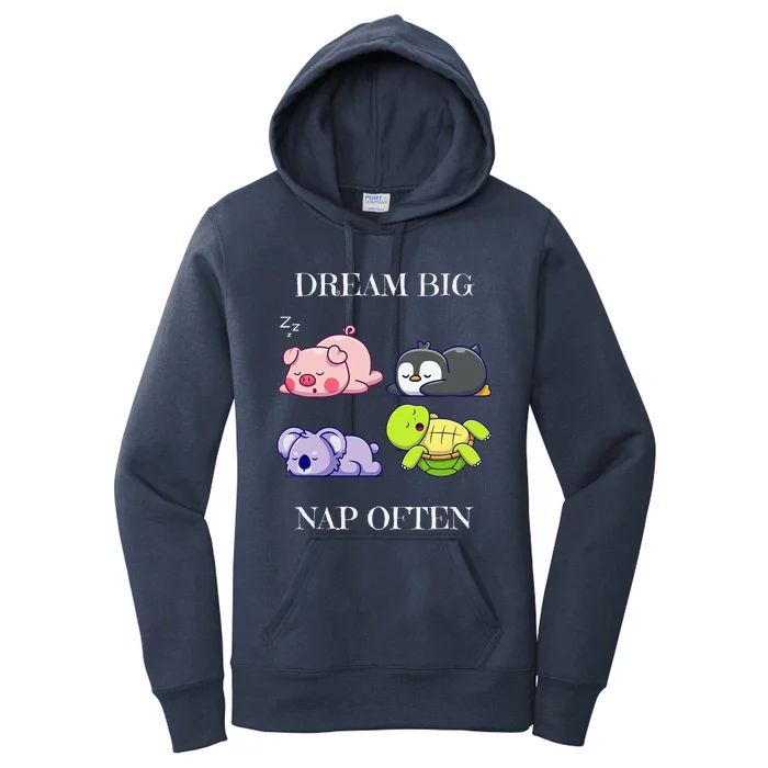 Dream Big Nap Often Animal Women's Pullover Hoodie