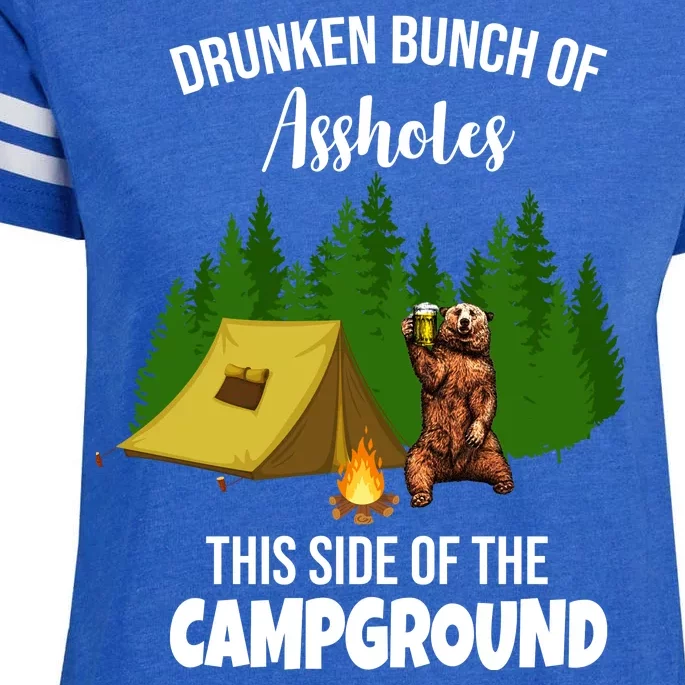 Drunken Bunch Of Assholes This Side Of The Campground Enza Ladies Jersey Football T-Shirt