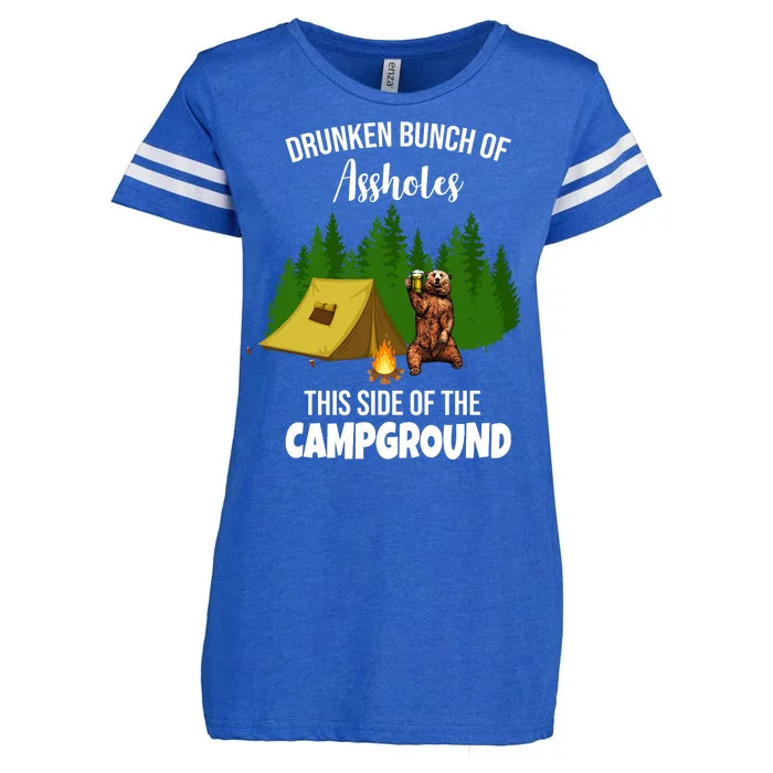 Drunken Bunch Of Assholes This Side Of The Campground Enza Ladies Jersey Football T-Shirt