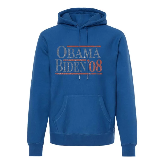 Distressed Barack Obama Joe Biden 2008 Meaningful Gift Premium Hoodie