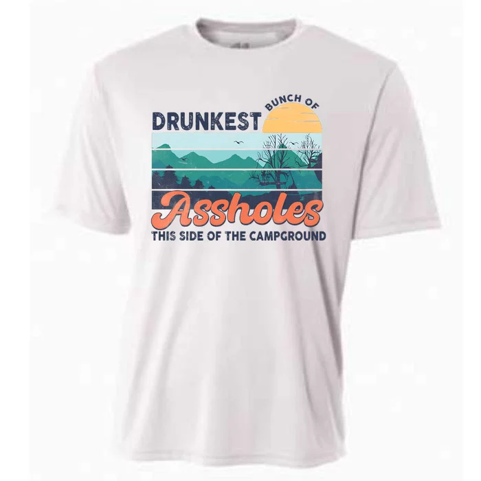 Drunkest Bunch Of Bitches Side Of Campground Cooling Performance Crew T-Shirt