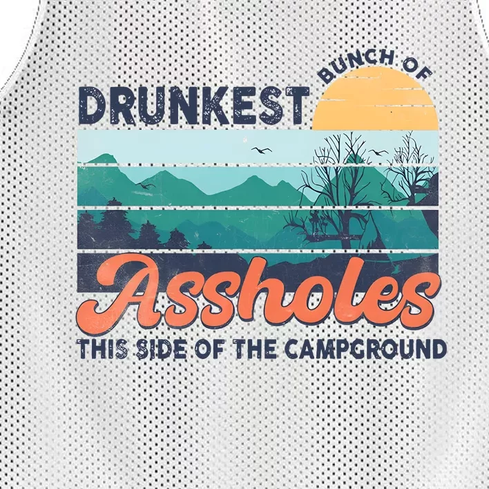 Drunkest Bunch Of Bitches Side Of Campground Mesh Reversible Basketball Jersey Tank