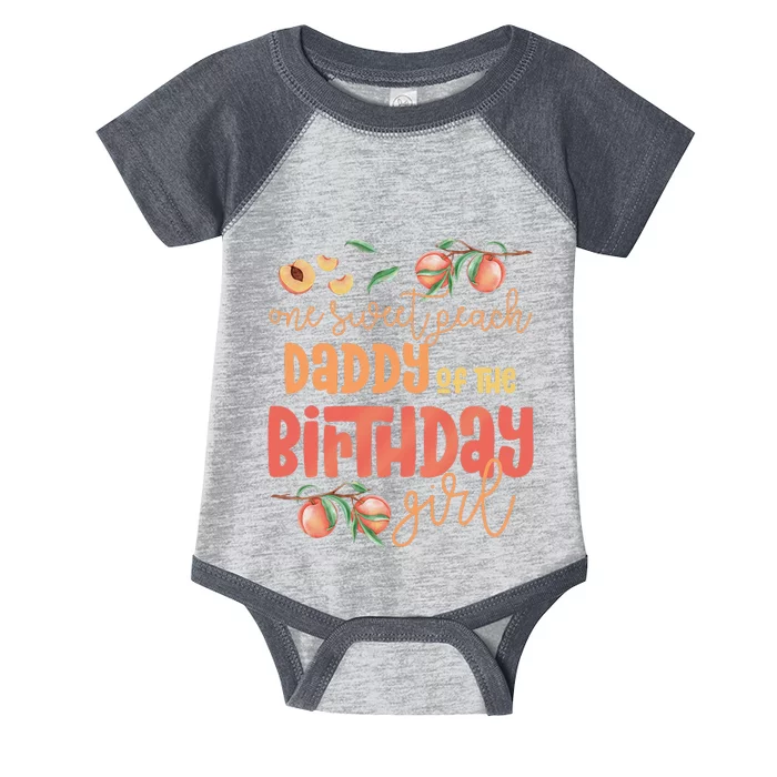 Daddy Birthday One Sweet Peach Peachy Birthday Party Infant Baby Jersey Bodysuit