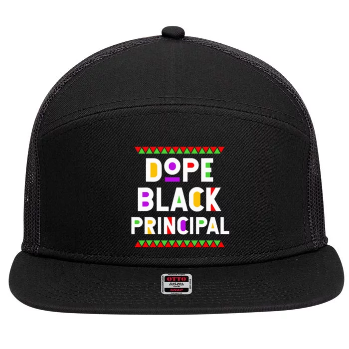 Dope Black Principal African American Job Proud Profession 7 Panel Mesh Trucker Snapback Hat