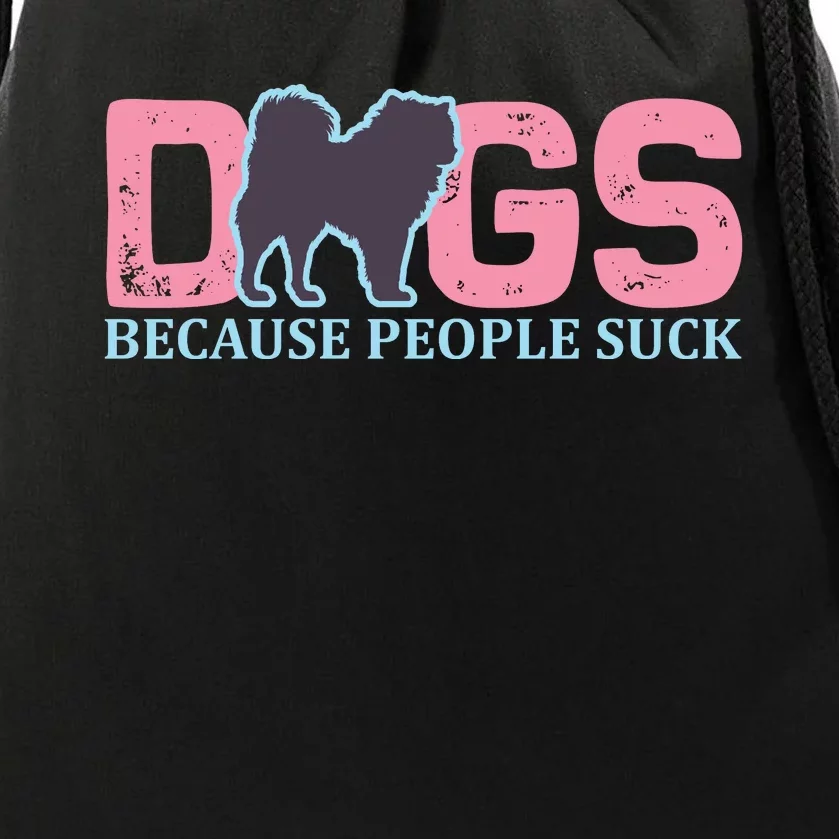 Dogs Because People Suck Drawstring Bag