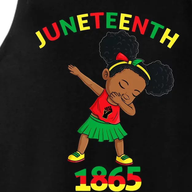 Dabbing Black Princess Juneteenth 1865 Brown Skin Girl Ladies Tri-Blend Wicking Tank