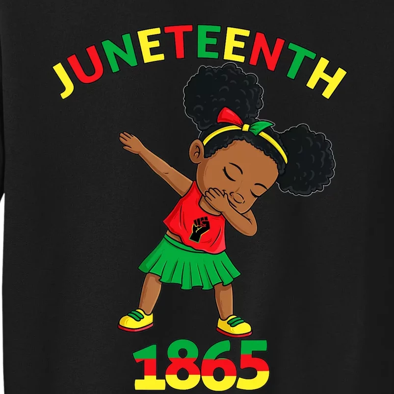 Dabbing Black Princess Juneteenth 1865 Brown Skin Girl Tall Sweatshirt