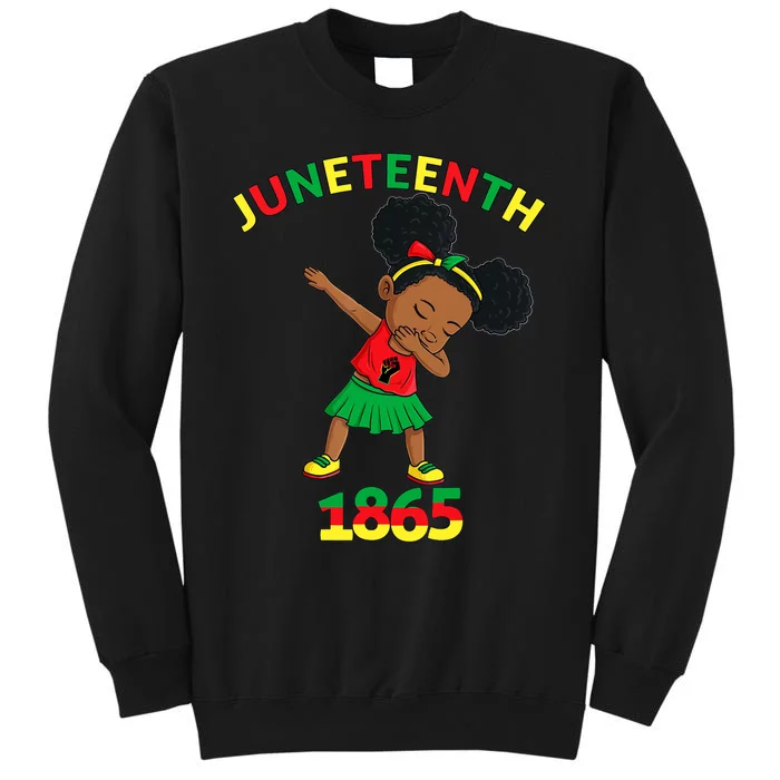 Dabbing Black Princess Juneteenth 1865 Brown Skin Girl Tall Sweatshirt