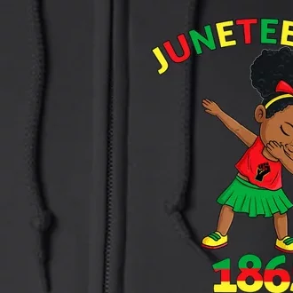 Dabbing Black Princess Juneteenth 1865 Brown Skin Girl Full Zip Hoodie