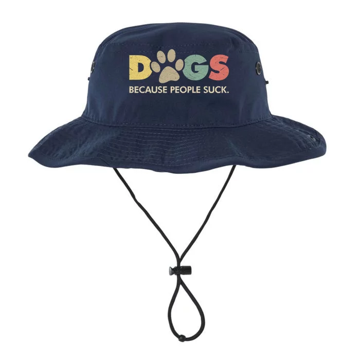 Dogs Because People Suck | Funny Retro Vintage Legacy Cool Fit Booney Bucket Hat