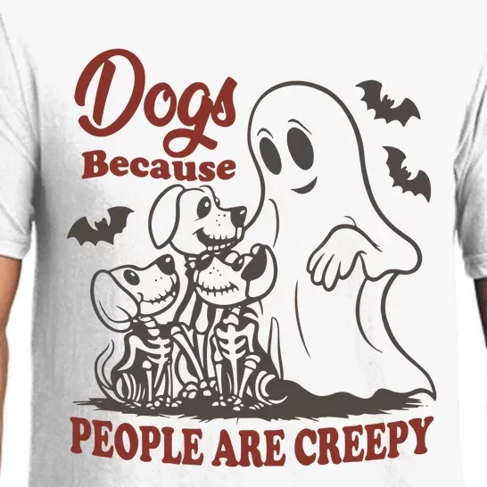 Dogs Because People Are Creepy Ghost Dogs Halloween Spooky Season Pajama Set