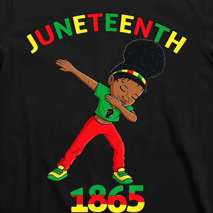 Dabbing Black Princess Juneteenth 1865 Brown Skin T-Shirt