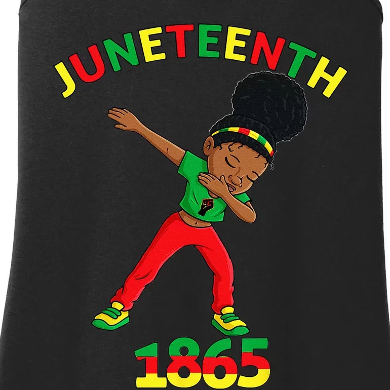 Dabbing Black Princess Juneteenth 1865 Brown Skin Ladies Essential Tank