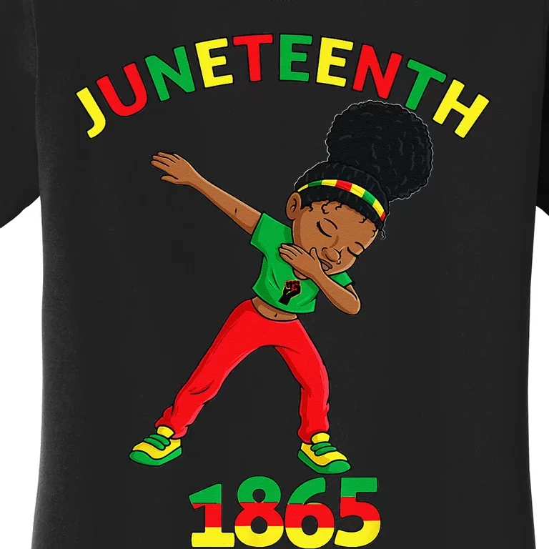 Dabbing Black Princess Juneteenth 1865 Brown Skin Women's T-Shirt