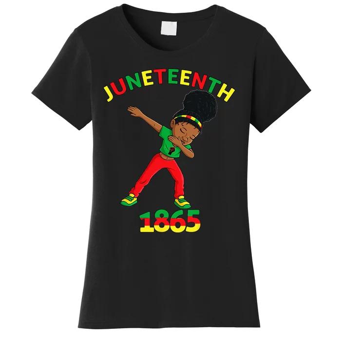 Dabbing Black Princess Juneteenth 1865 Brown Skin Women's T-Shirt