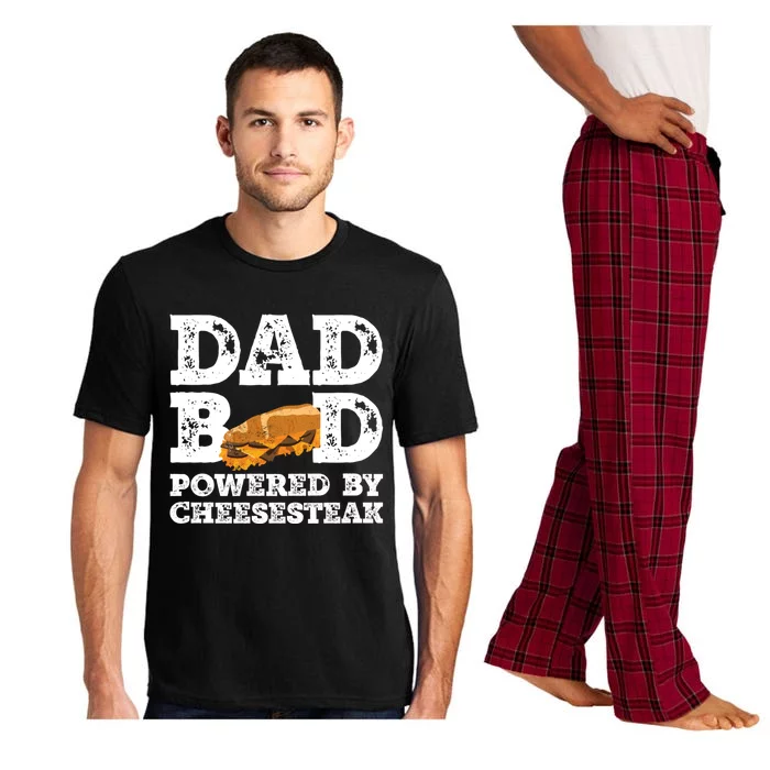 Dad Bod Powered By Cheesesteak Father Figure Graphic Cool Gift Pajama Set