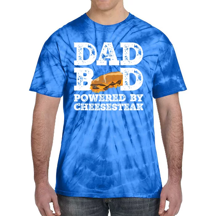 Dad Bod Powered By Cheesesteak Father Figure Graphic Cool Gift Tie-Dye T-Shirt