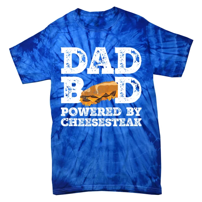 Dad Bod Powered By Cheesesteak Father Figure Graphic Cool Gift Tie-Dye T-Shirt