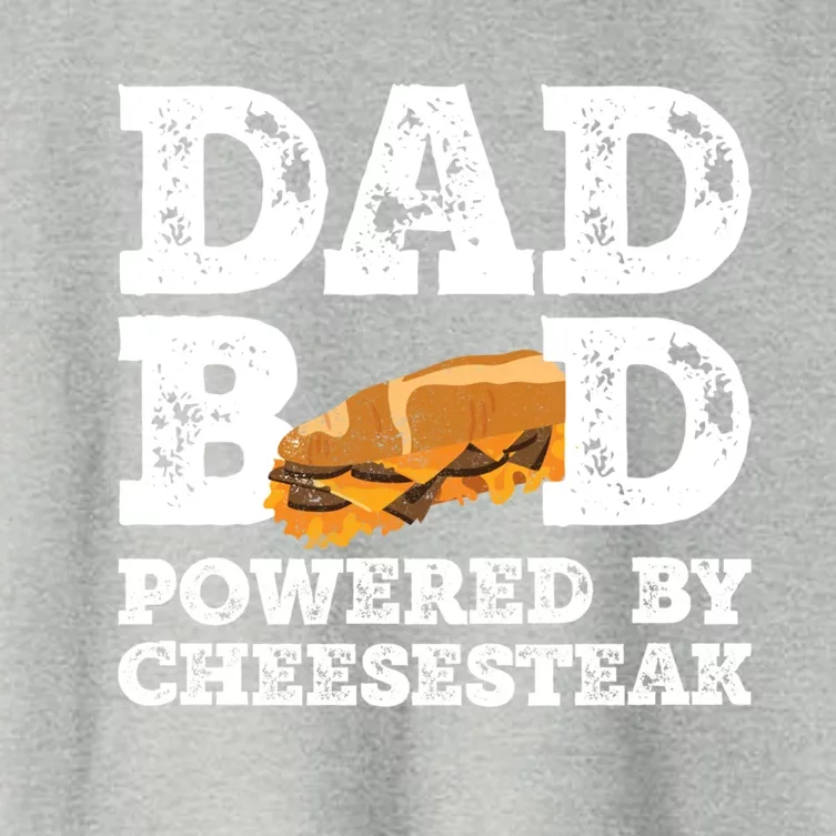 Dad Bod Powered By Cheesesteak Father Figure Graphic Cool Gift Women's Crop Top Tee