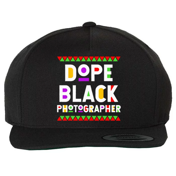 Dope Black Photographer African American Job Proud Wool Snapback Cap