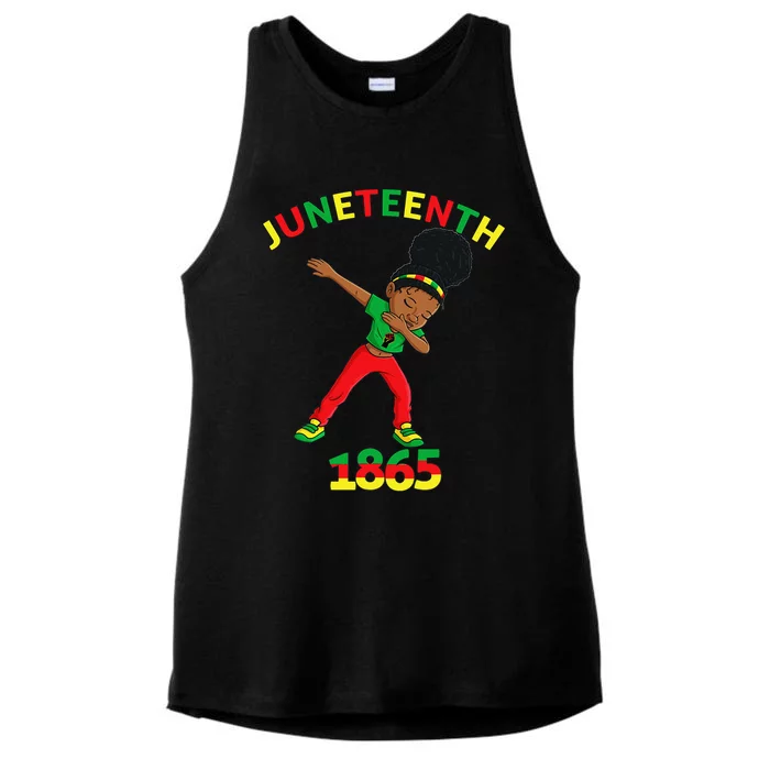 Dabbing Black Princess Juneteenth 1865 Brown Skin Ladies Tri-Blend Wicking Tank