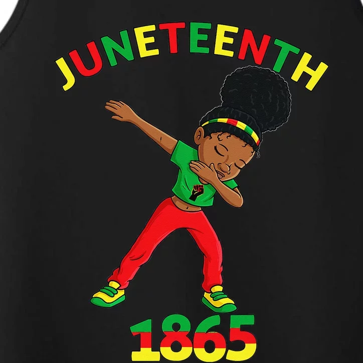 Dabbing Black Princess Juneteenth 1865 Brown Skin Performance Tank