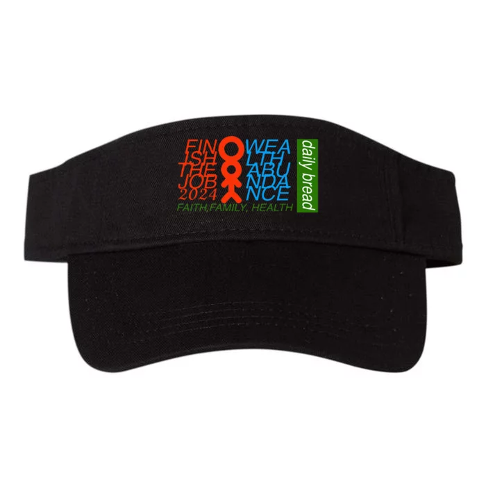 Daily bread positive affirmation finish the job faith wealth Valucap Bio-Washed Visor