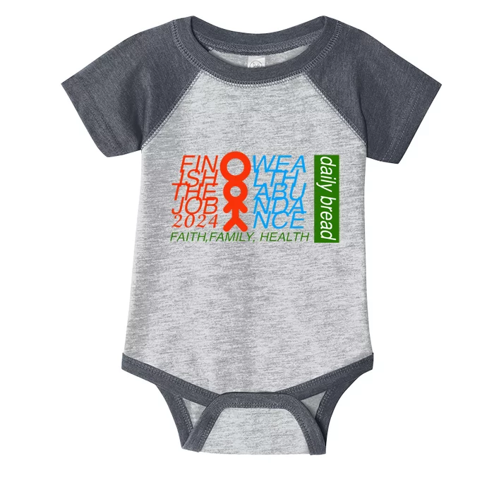 Daily bread positive affirmation finish the job faith wealth Infant Baby Jersey Bodysuit