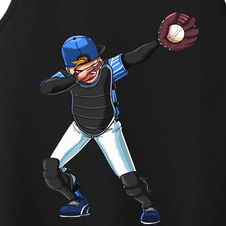 Dabbing Baseball Pitcher Catcher Boy Girl Performance Tank