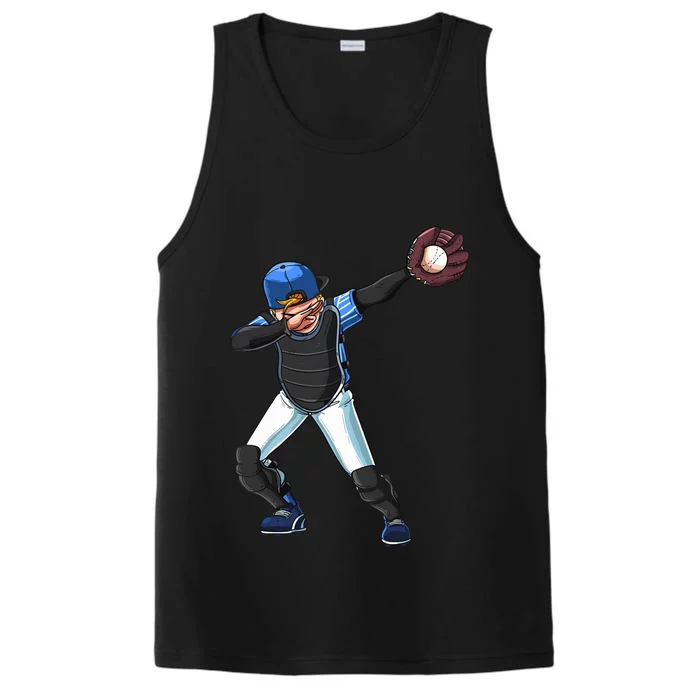 Dabbing Baseball Pitcher Catcher Boy Girl Performance Tank