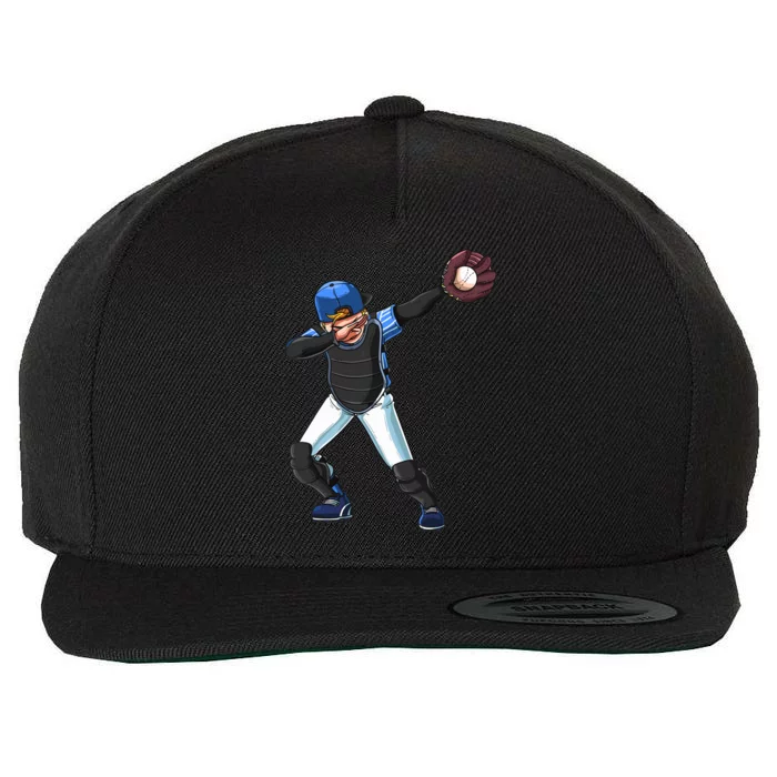 Dabbing Baseball Pitcher Catcher Boy Girl Wool Snapback Cap