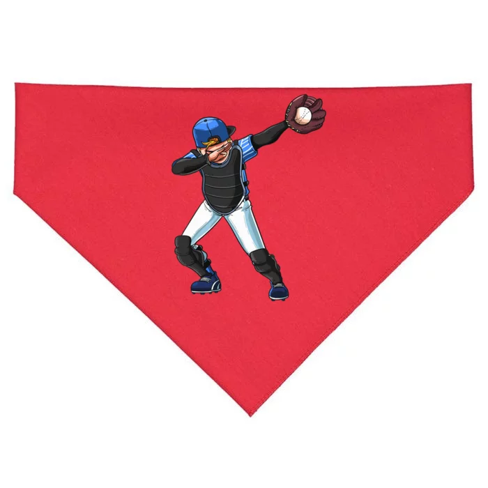 Dabbing Baseball Pitcher Catcher Boy Girl USA-Made Doggie Bandana