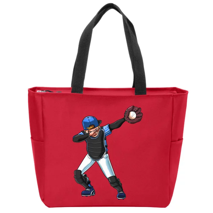 Dabbing Baseball Pitcher Catcher Boy Girl Zip Tote Bag