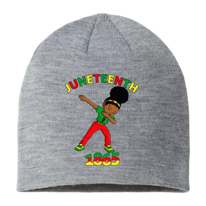 Dabbing Black Princess Juneteenth 1865 Brown Skin Girl 8 1/2in Sustainable Knit Beanie