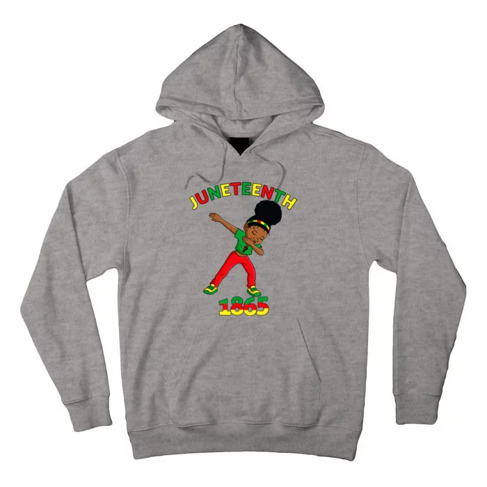 Dabbing Black Princess Juneteenth 1865 Brown Skin Girl Tall Hoodie