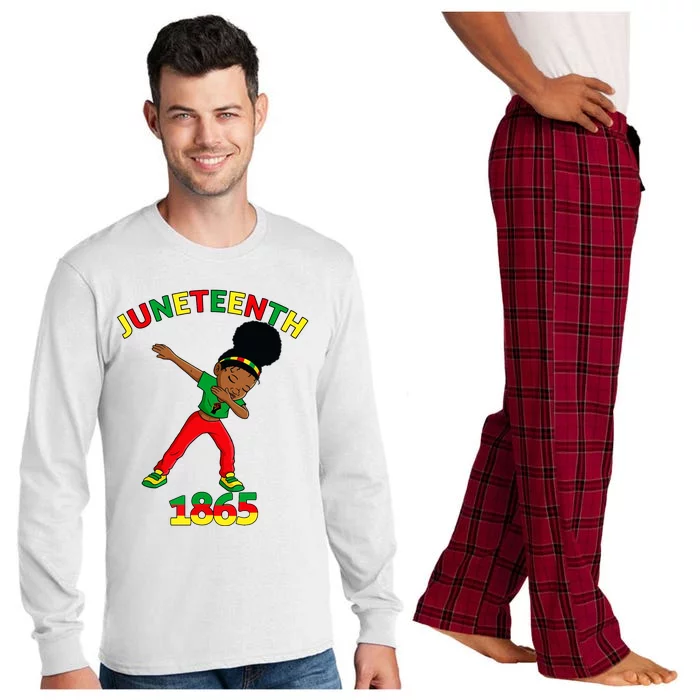 Dabbing Black Princess Juneteenth 1865 Brown Skin Girl Long Sleeve Pajama Set