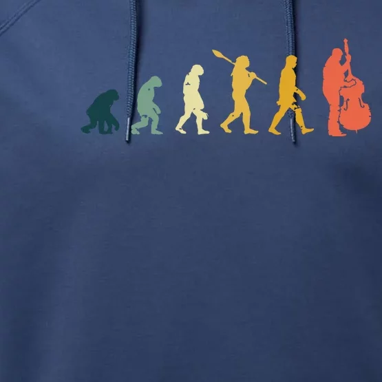 Double Bass Player Evolution Funny Music Band Gift Performance Fleece Hoodie