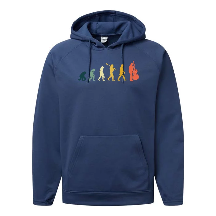 Double Bass Player Evolution Funny Music Band Gift Performance Fleece Hoodie